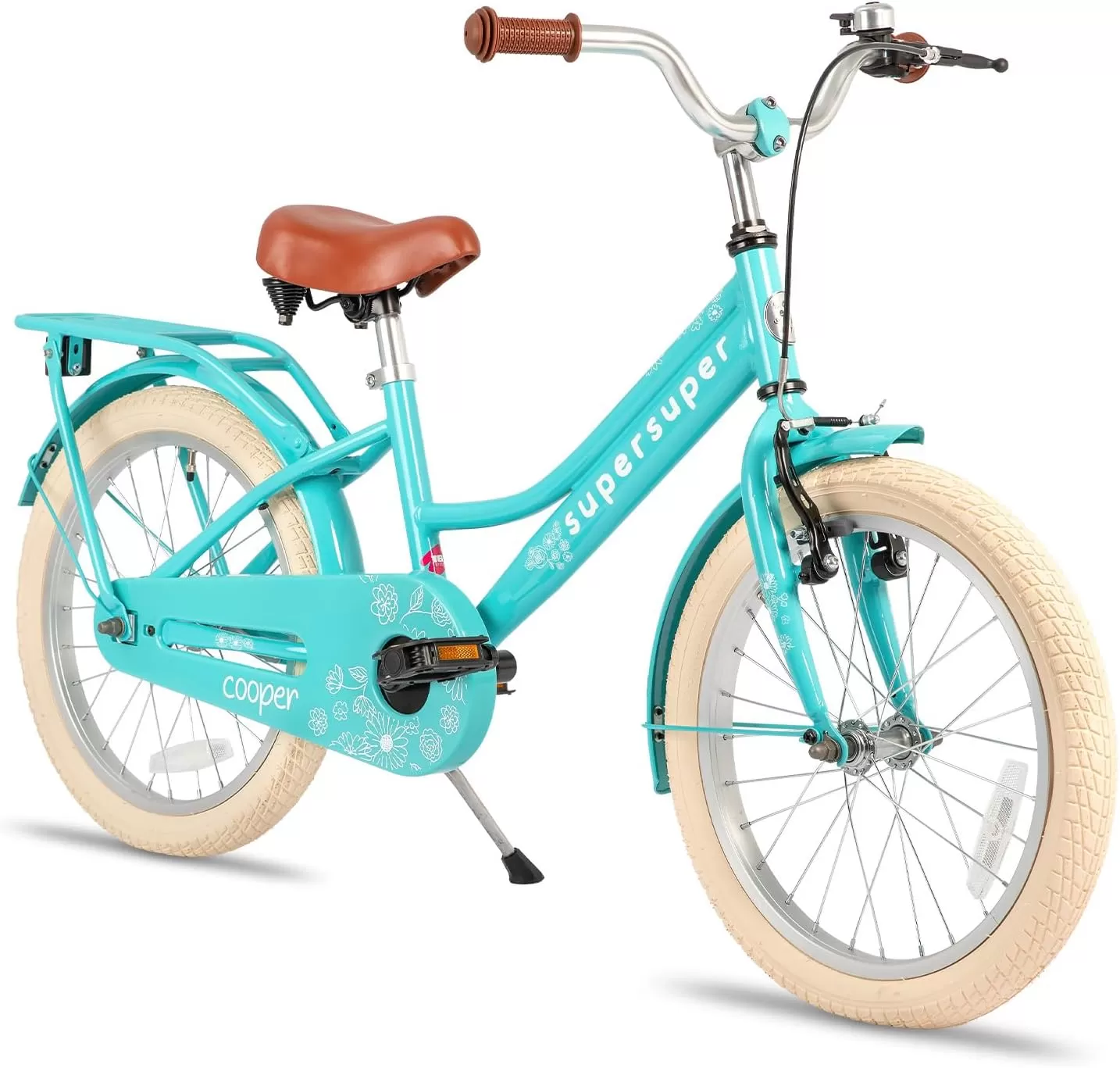 imageJOYSTAR Girls Bike for 212 Years Old Toddlers and Kids 12quot 14quot 16quot Kids Bike with Training Wheels 20 Inch Kids Bicycle with Kickstand Retro Style Kids BikesZGreen