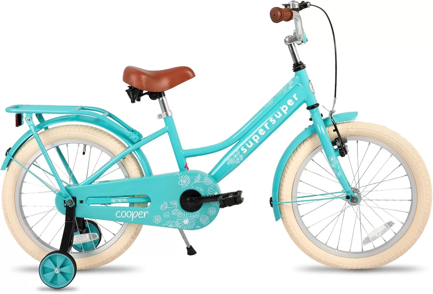 imageJOYSTAR Girls Bike for 212 Years Old Toddlers and Kids 12quot 14quot 16quot Kids Bike with Training Wheels 20 Inch Kids Bicycle with Kickstand Retro Style Kids BikesZGreen