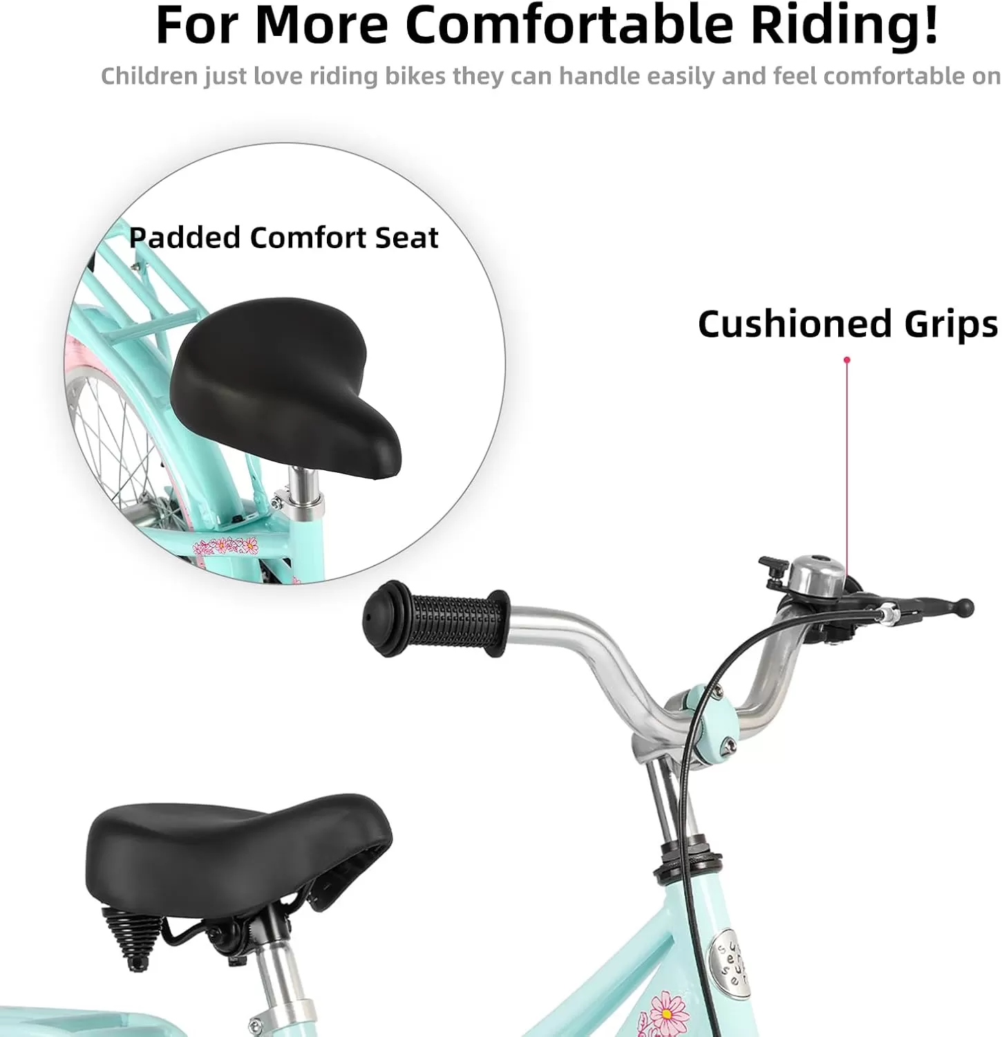 imageJOYSTAR Girls Bike for Toddlers and Kids Age 310 Years 14 16 18 Inch Kids Bike with Training Wheels and Handbrakes 20Inch Girls Bike Multiple ColorsLola Green
