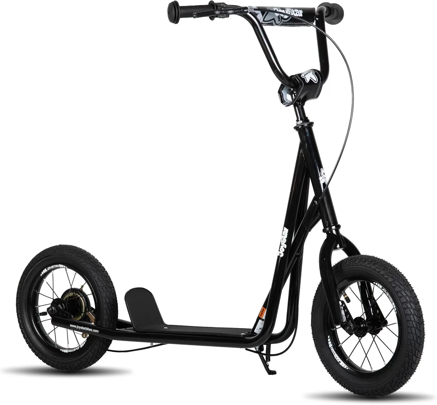imageJOYSTAR Kick Scooter for Ages 59 Years Old Boys Girls 12 Inch Big Wheels Scooters for Kids Teens and Adults Rear Brake and Adjustable Handlebar Kids ScooterBlack