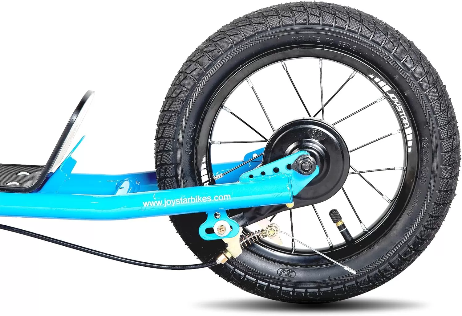 imageJOYSTAR Kick Scooter for Ages 59 Years Old Boys Girls 12 Inch Big Wheels Scooters for Kids Teens and Adults Rear Brake and Adjustable Handlebar Kids ScooterBlue