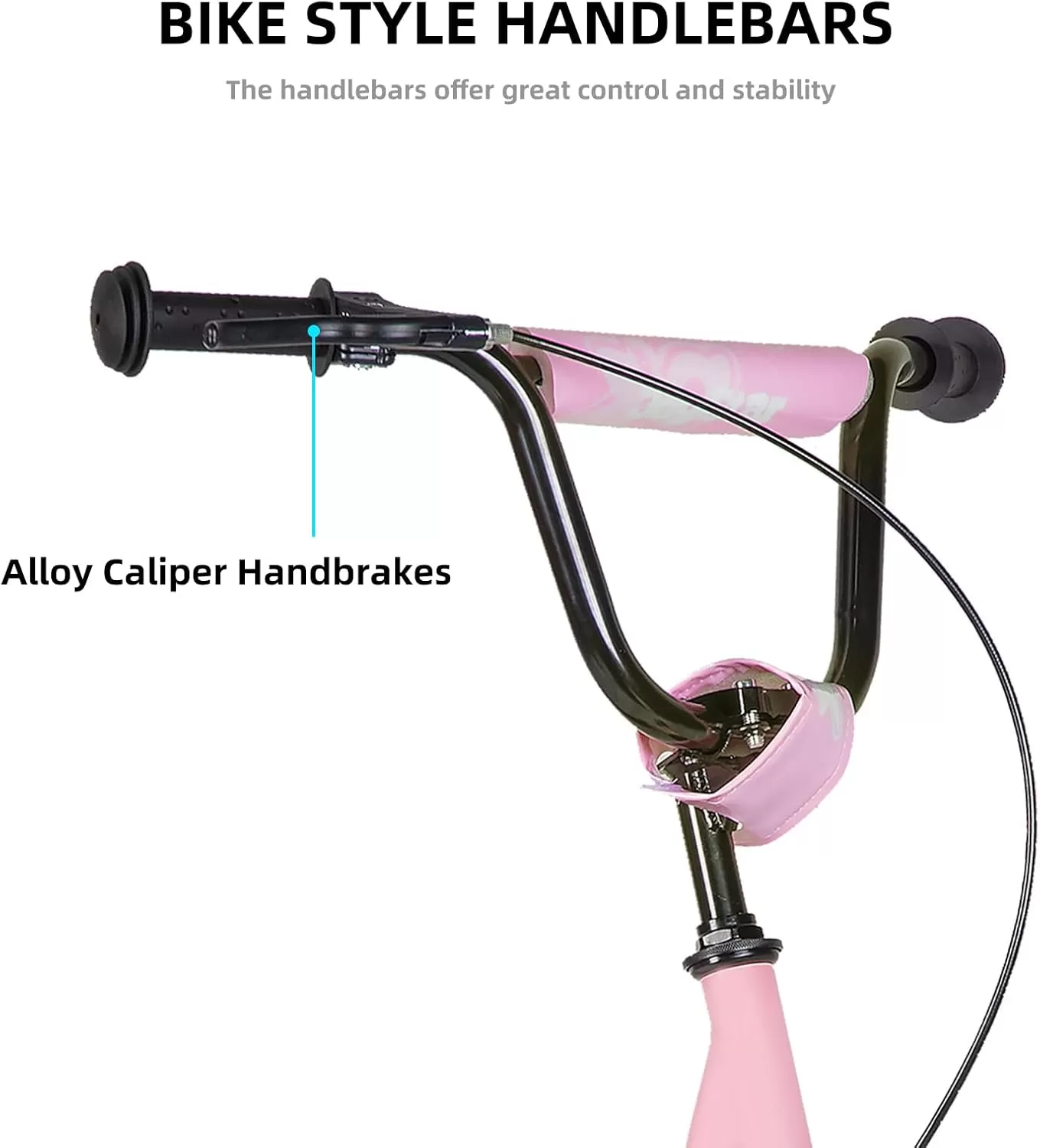 imageJOYSTAR Kick Scooter for Ages 59 Years Old Boys Girls 12 Inch Big Wheels Scooters for Kids Teens and Adults Rear Brake and Adjustable Handlebar Kids ScooterPink