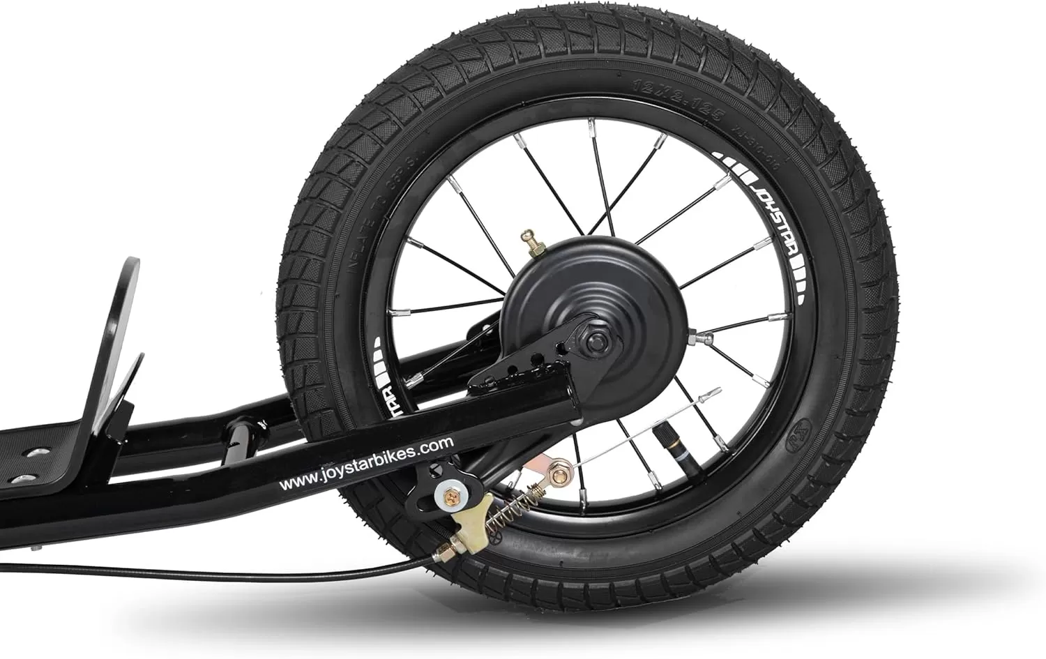 imageJOYSTAR Kick Scooter for Ages 59 Years Old Boys Girls 12 Inch Big Wheels Scooters for Kids Teens and Adults Rear Brake and Adjustable Handlebar Kids ScooterBlack