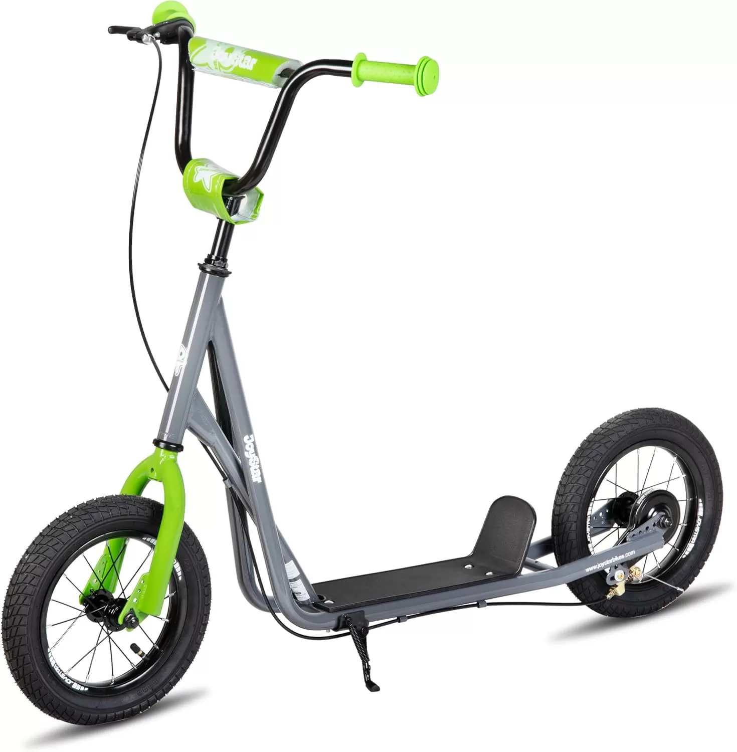 imageJOYSTAR Kick Scooter for Ages 59 Years Old Boys Girls 12 Inch Big Wheels Scooters for Kids Teens and Adults Rear Brake and Adjustable Handlebar Kids ScooterGray