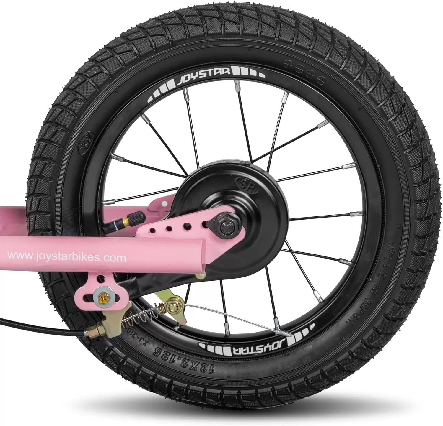 imageJOYSTAR Kick Scooter for Ages 59 Years Old Boys Girls 12 Inch Big Wheels Scooters for Kids Teens and Adults Rear Brake and Adjustable Handlebar Kids ScooterPink