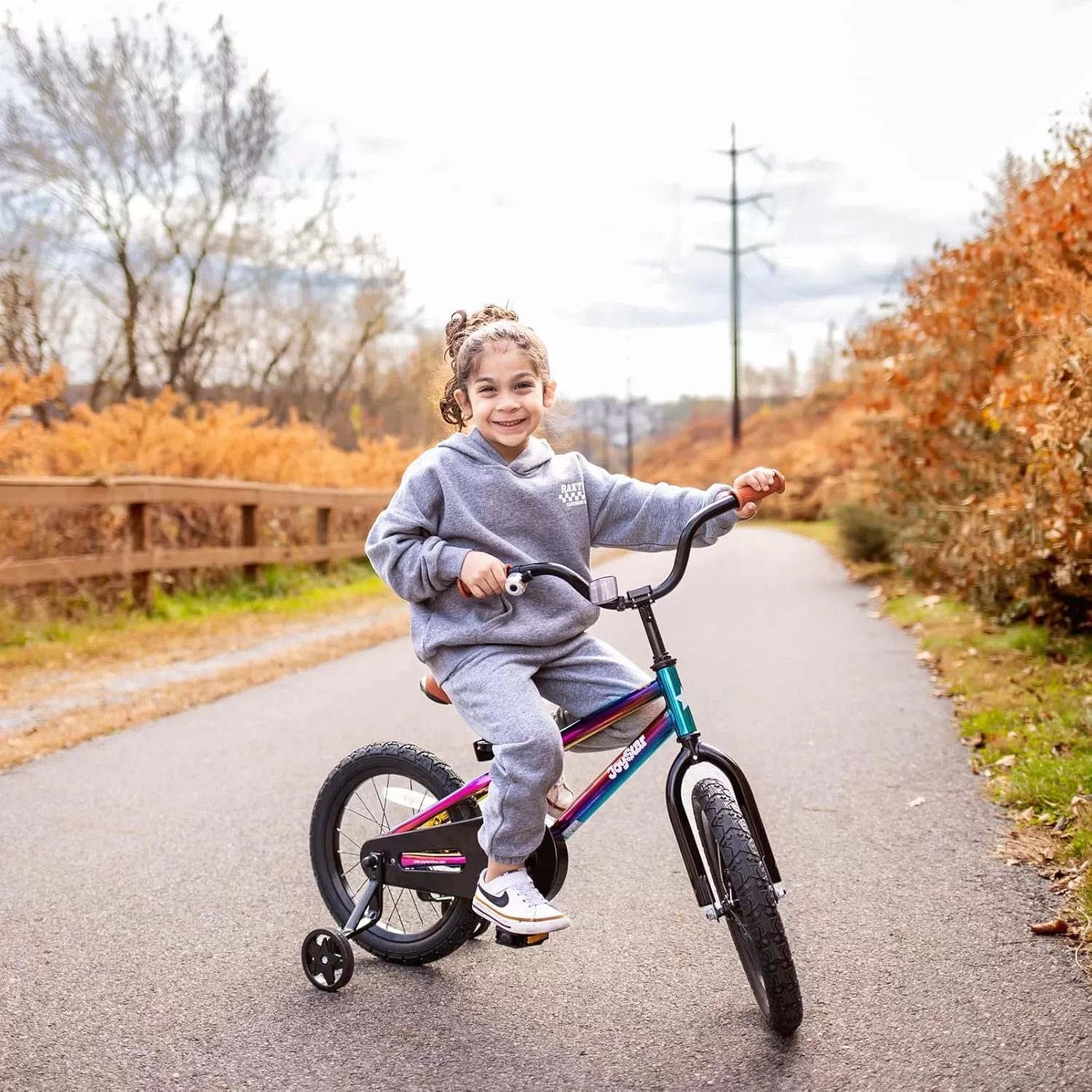 imageJOYSTAR Kids Bike for Ages 212 Years Old Boys Girls 1220 Inch BMX Style Kids Bikes with Training Wheels Children Bicycle for Kids and Toddler Multiple ColorsOil Slick