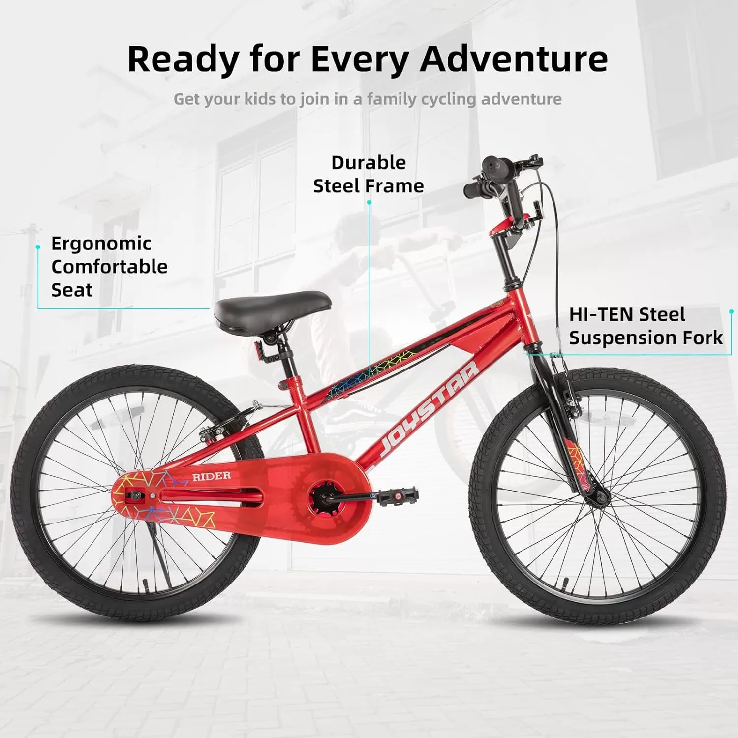 imageJOYSTAR Kids Bike for Ages 212 Years Old Boys Girls 1220 Inch BMX Style Kids Bikes with Training Wheels Children Bicycle for Kids and Toddler Multiple Colorsscarlet red