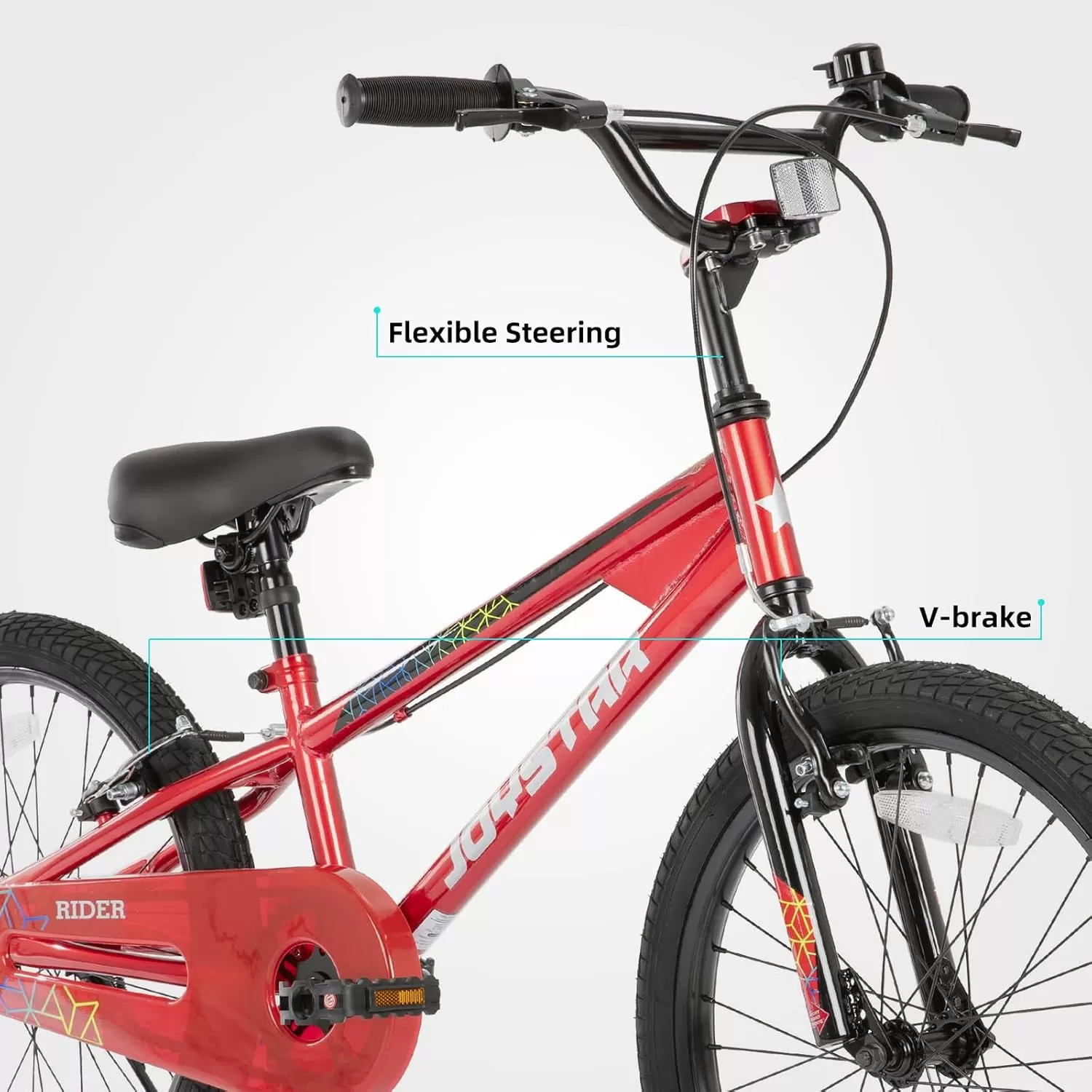 imageJOYSTAR Kids Bike for Ages 212 Years Old Boys Girls 1220 Inch BMX Style Kids Bikes with Training Wheels Children Bicycle for Kids and Toddler Multiple Colorsscarlet red