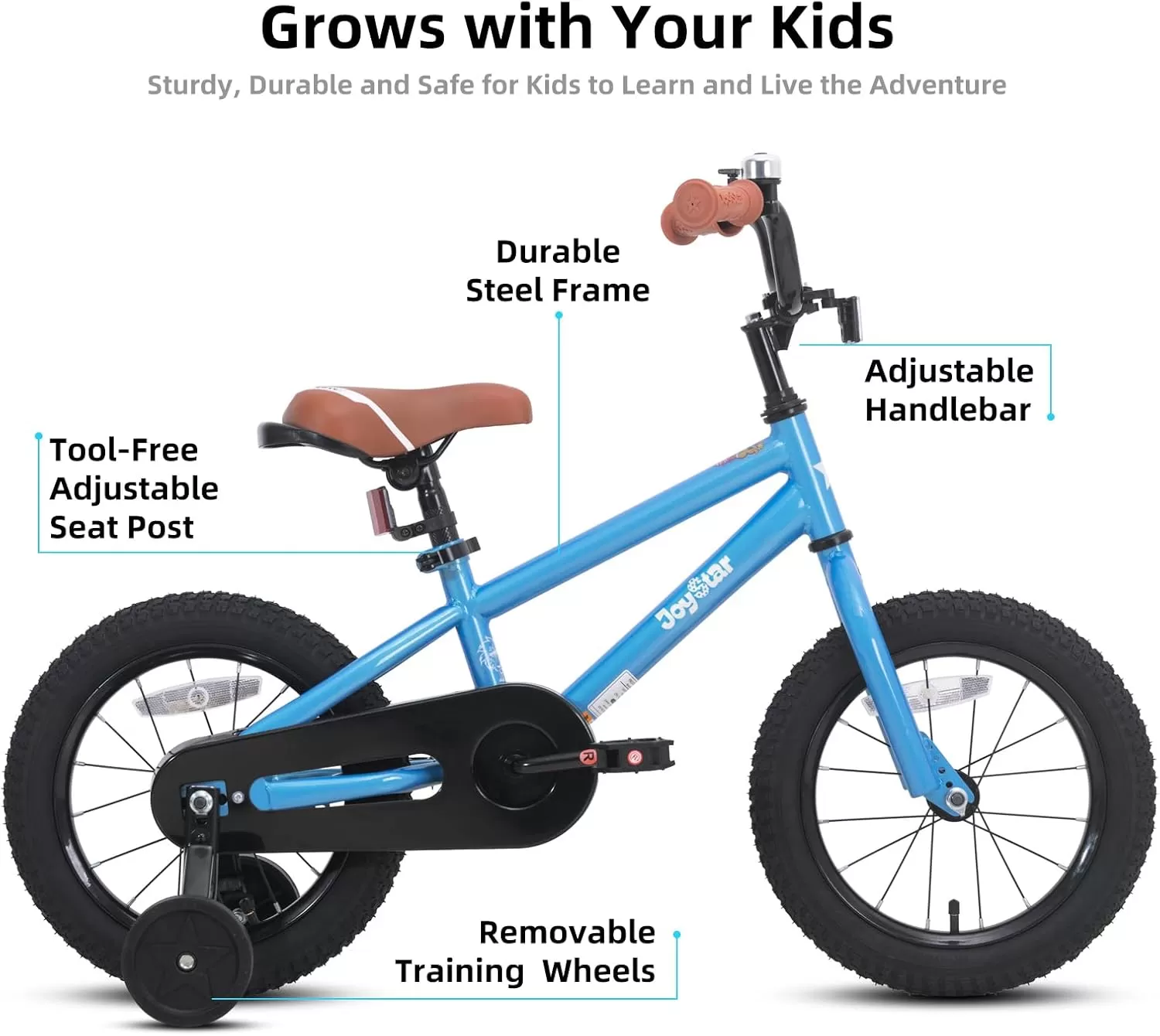 imageJOYSTAR Kids Bike for Ages 212 Years Old Boys Girls 1220 Inch BMX Style Kids Bikes with Training Wheels Children Bicycle for Kids and Toddler Multiple ColorsBlue