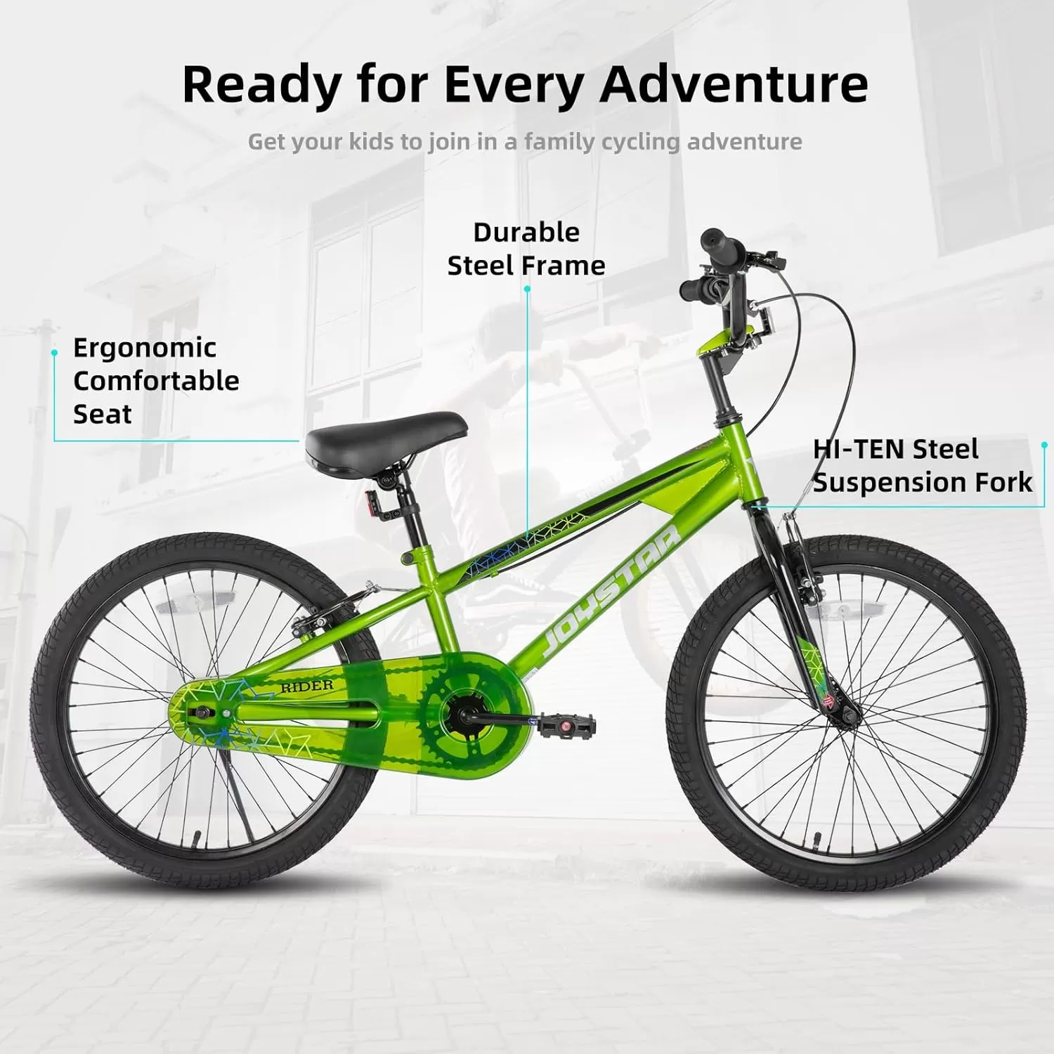 imageJOYSTAR Kids Bike for Ages 212 Years Old Boys Girls 1220 Inch BMX Style Kids Bikes with Training Wheels Children Bicycle for Kids and Toddler Multiple Colorshunter green