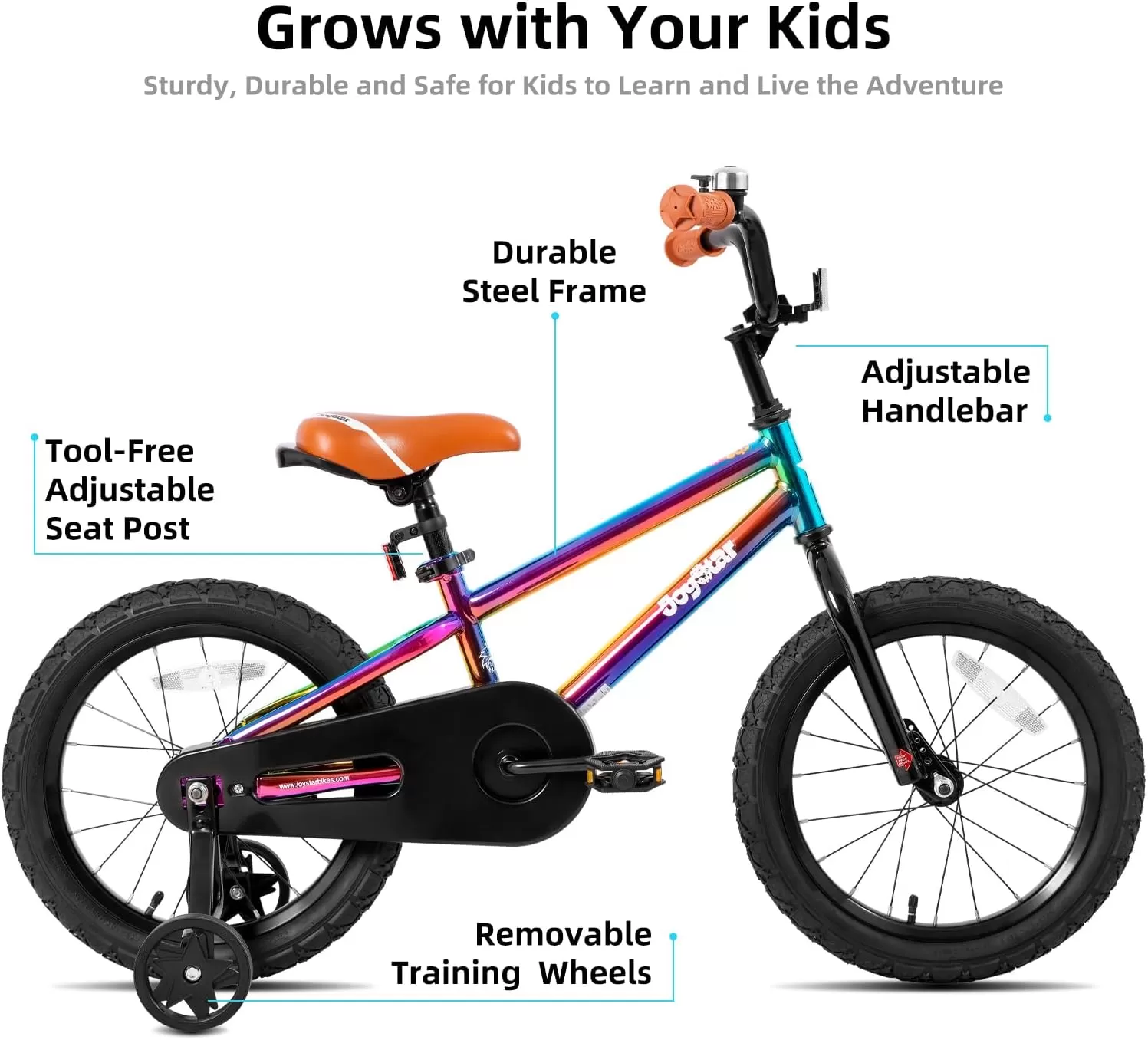 imageJOYSTAR Kids Bike for Ages 212 Years Old Boys Girls 1220 Inch BMX Style Kids Bikes with Training Wheels Children Bicycle for Kids and Toddler Multiple ColorsOil Slick