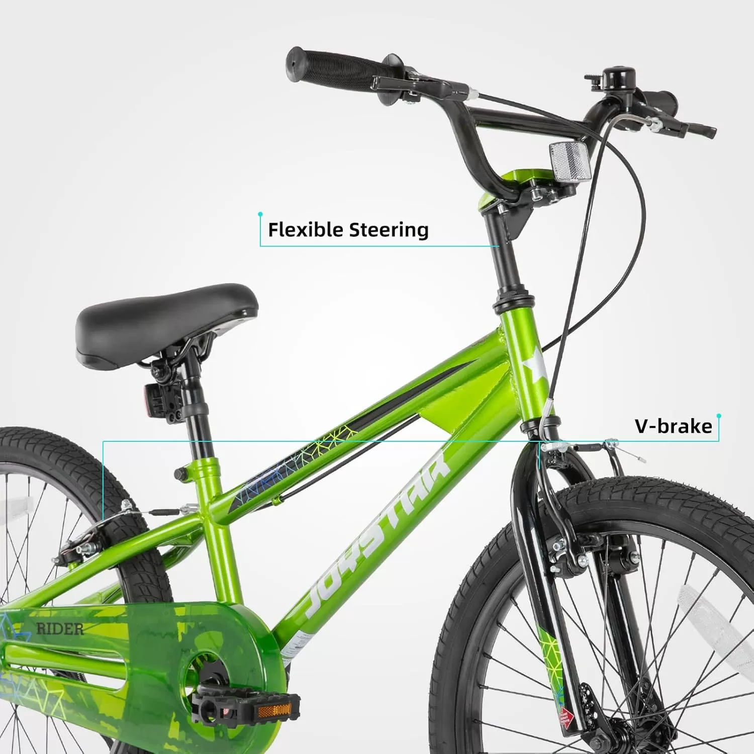 imageJOYSTAR Kids Bike for Ages 212 Years Old Boys Girls 1220 Inch BMX Style Kids Bikes with Training Wheels Children Bicycle for Kids and Toddler Multiple Colorshunter green