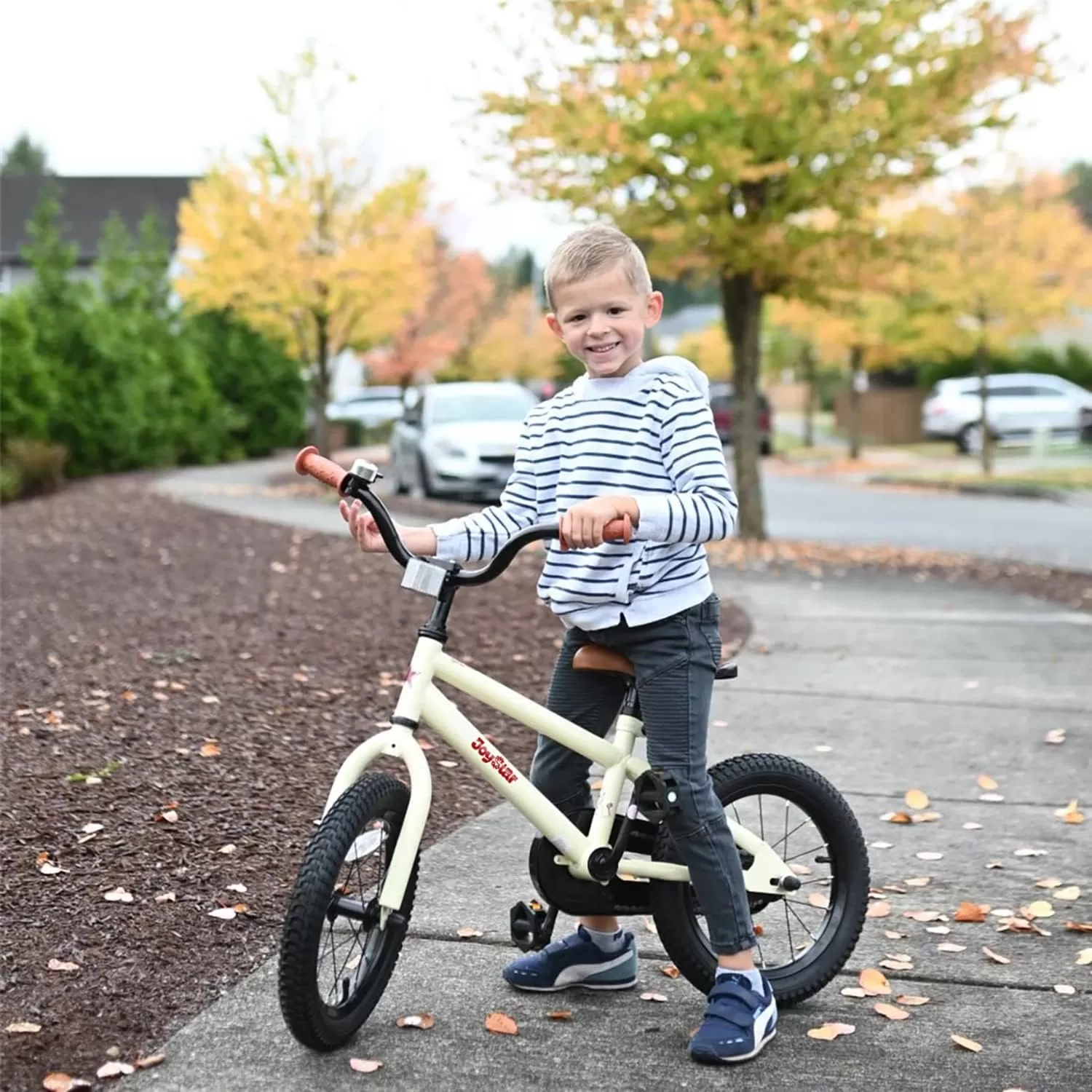 imageJOYSTAR Kids Bike for Ages 212 Years Old Boys Girls 1220 Inch BMX Style Kids Bikes with Training Wheels Children Bicycle for Kids and Toddler Multiple ColorsIvory