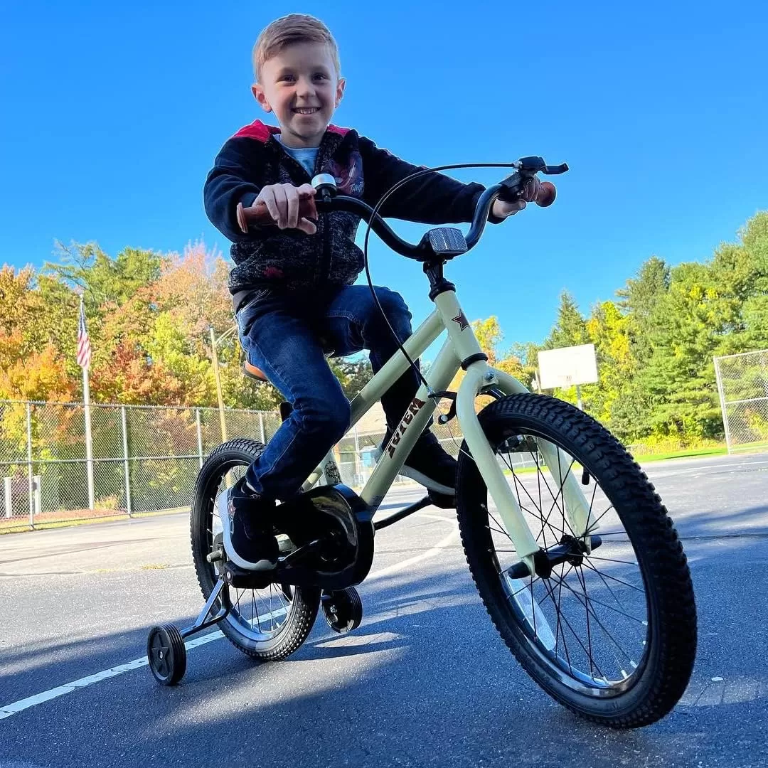imageJOYSTAR Kids Bike for Ages 212 Years Old Boys Girls 1220 Inch BMX Style Kids Bikes with Training Wheels Children Bicycle for Kids and Toddler Multiple ColorsIvory