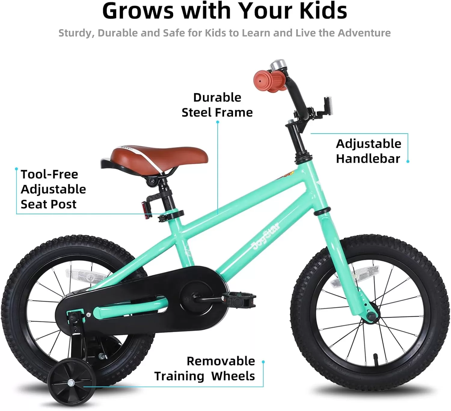 imageJOYSTAR Kids Bike for Ages 212 Years Old Boys Girls 1220 Inch BMX Style Kids Bikes with Training Wheels Children Bicycle for Kids and Toddler Multiple ColorsMint Green