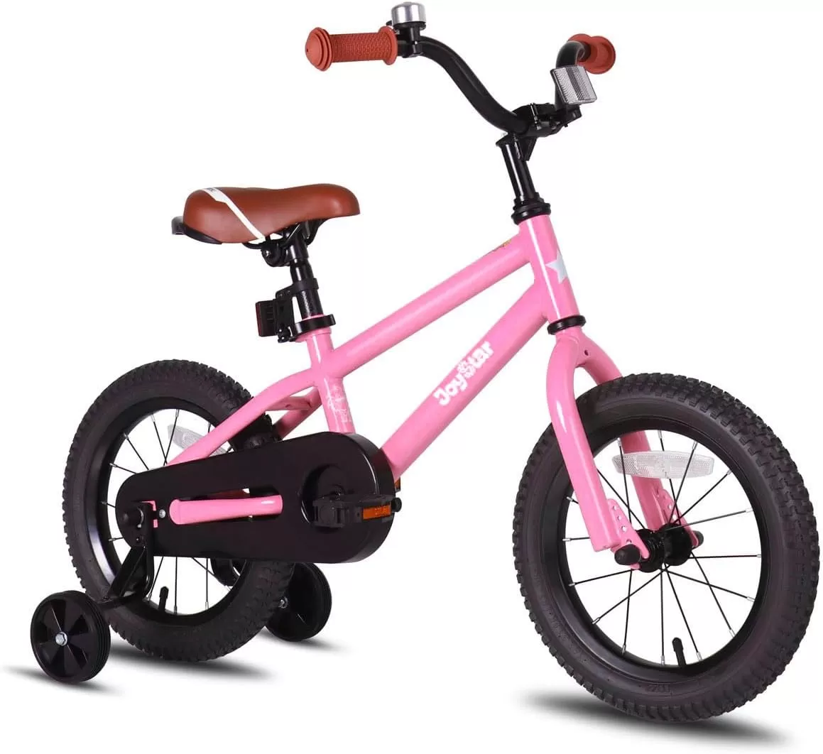 imageJOYSTAR Kids Bike for Ages 212 Years Old Boys Girls 1220 Inch BMX Style Kids Bikes with Training Wheels Children Bicycle for Kids and Toddler Multiple ColorsPink