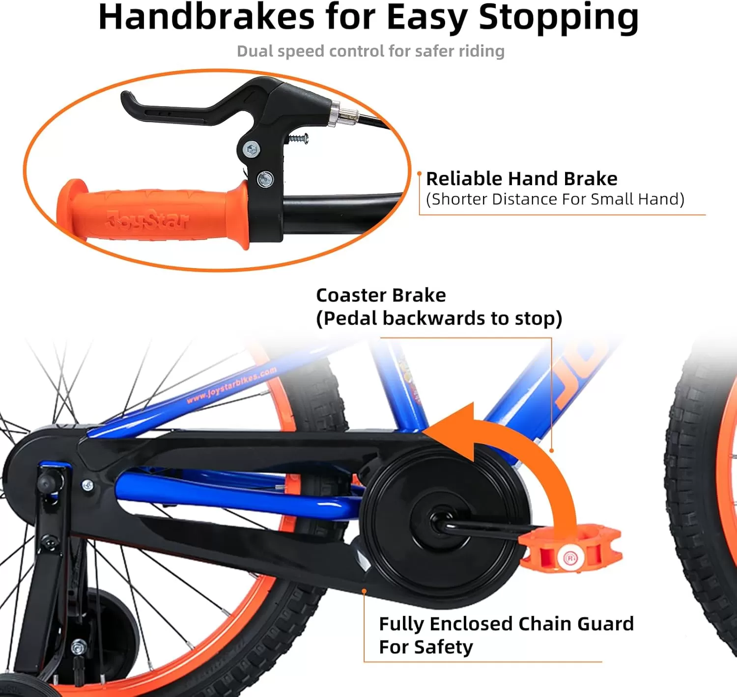 imageJOYSTAR NEO 20 Inch Kids Bike for Ages 610 Years Old Boys ampamp Girls 20 Inch Wheels Kids Mountain Bike with Training Wheels ampamp Handbrake Kids Bicycles Multiple ColorsBlue