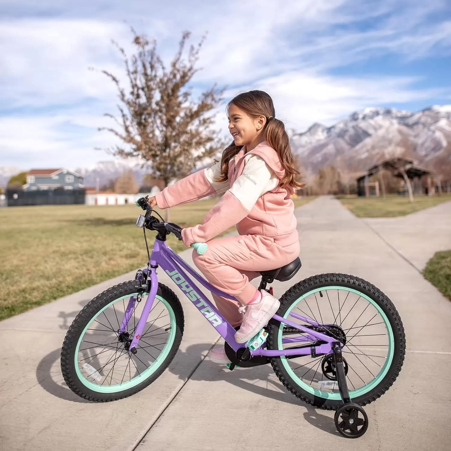 imageJOYSTAR NEO 20 Inch Kids Bike for Ages 610 Years Old Boys ampamp Girls 20 Inch Wheels Kids Mountain Bike with Training Wheels ampamp Handbrake Kids Bicycles Multiple ColorsPurple