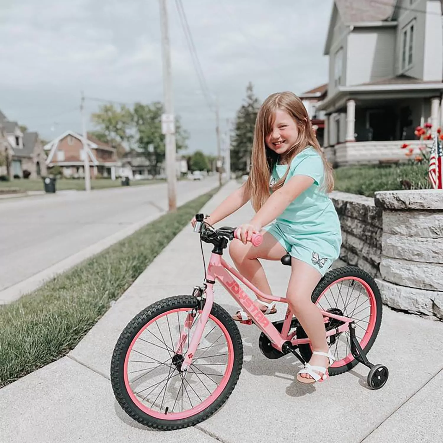 imageJOYSTAR NEO 20 Inch Kids Bike for Ages 610 Years Old Boys ampamp Girls 20 Inch Wheels Kids Mountain Bike with Training Wheels ampamp Handbrake Kids Bicycles Multiple ColorsPink