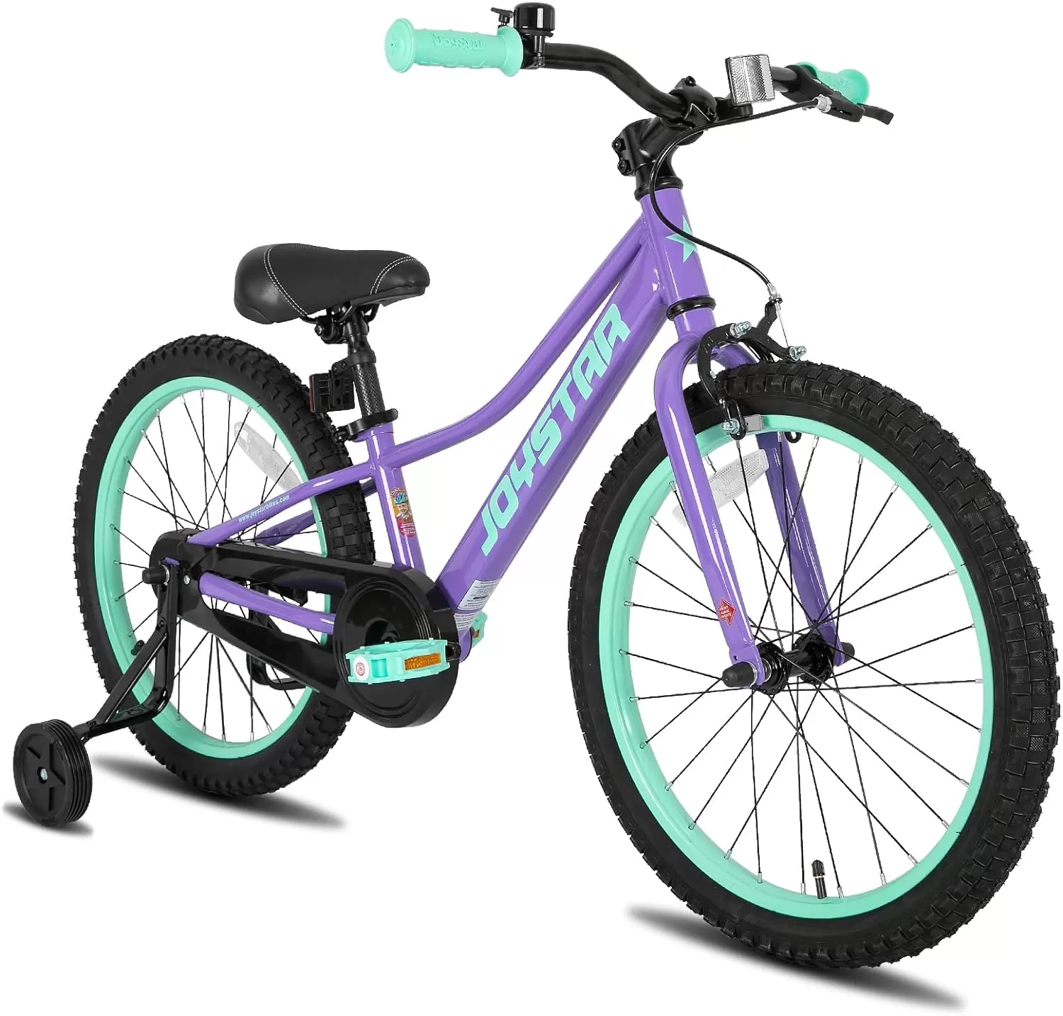 imageJOYSTAR NEO 20 Inch Kids Bike for Ages 610 Years Old Boys ampamp Girls 20 Inch Wheels Kids Mountain Bike with Training Wheels ampamp Handbrake Kids Bicycles Multiple ColorsPurple