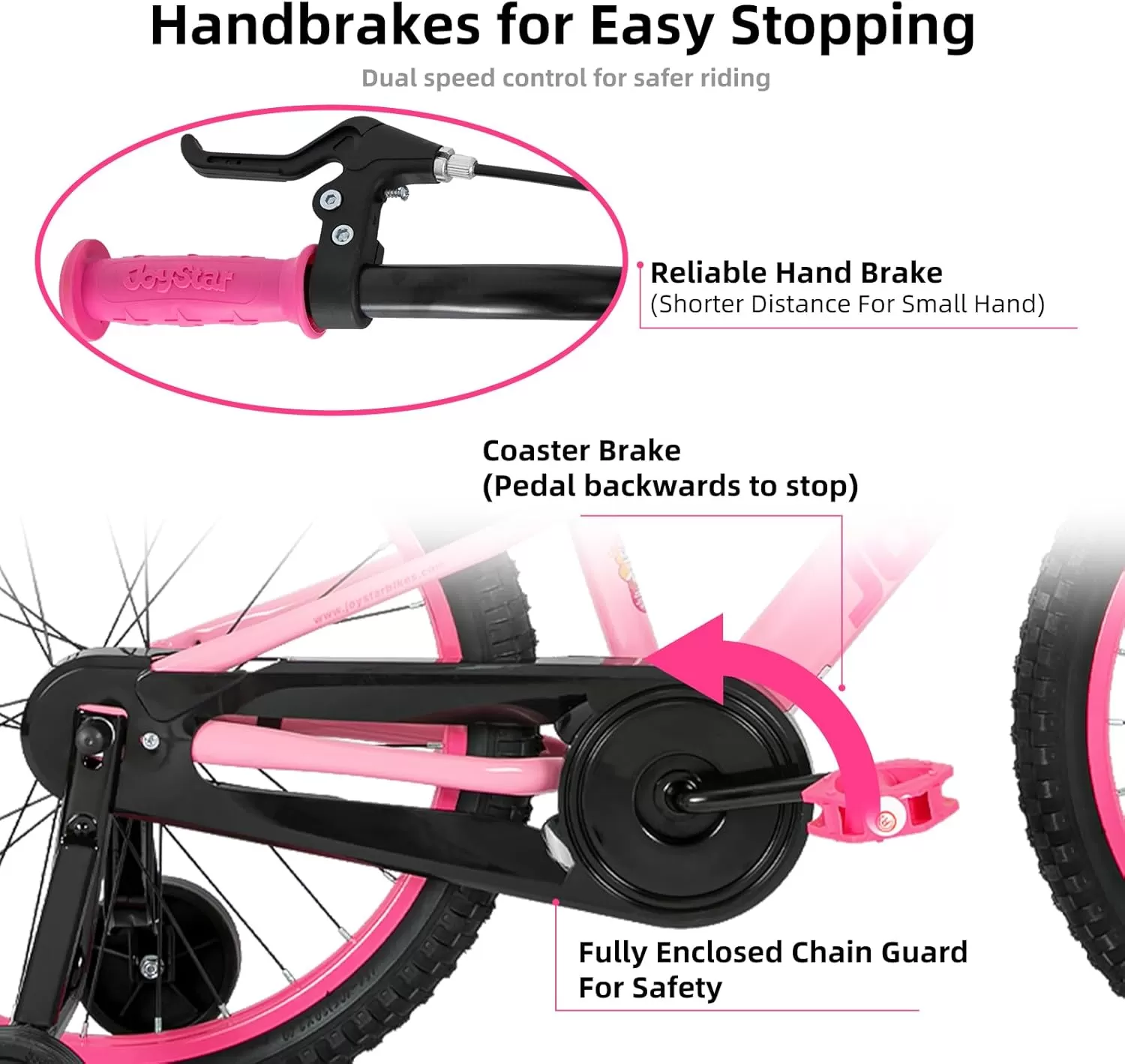 imageJOYSTAR NEO 20 Inch Kids Bike for Ages 610 Years Old Boys ampamp Girls 20 Inch Wheels Kids Mountain Bike with Training Wheels ampamp Handbrake Kids Bicycles Multiple ColorsPink