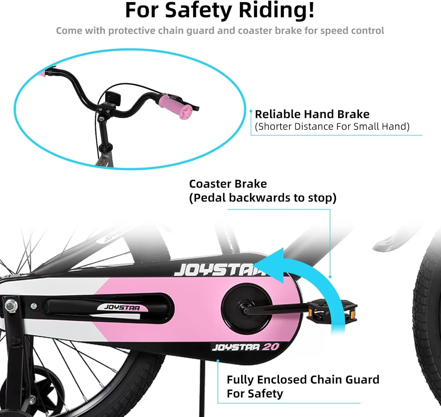 imageJOYSTAR New Berry Kids Bike for Boys and Girls Ages 312 Years Old 12 14 16 Inch Kids Bicycles with Training Wheels 20 Inch Bike with Kickstand Multiple ColorsPink