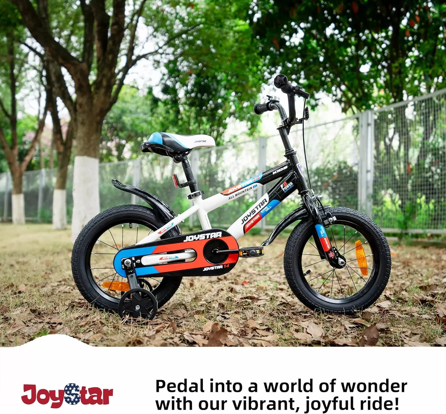 imageJOYSTAR New Berry Kids Bike for Boys and Girls Ages 312 Years Old 12 14 16 Inch Kids Bicycles with Training Wheels 20 Inch Bike with Kickstand Multiple ColorsWhite