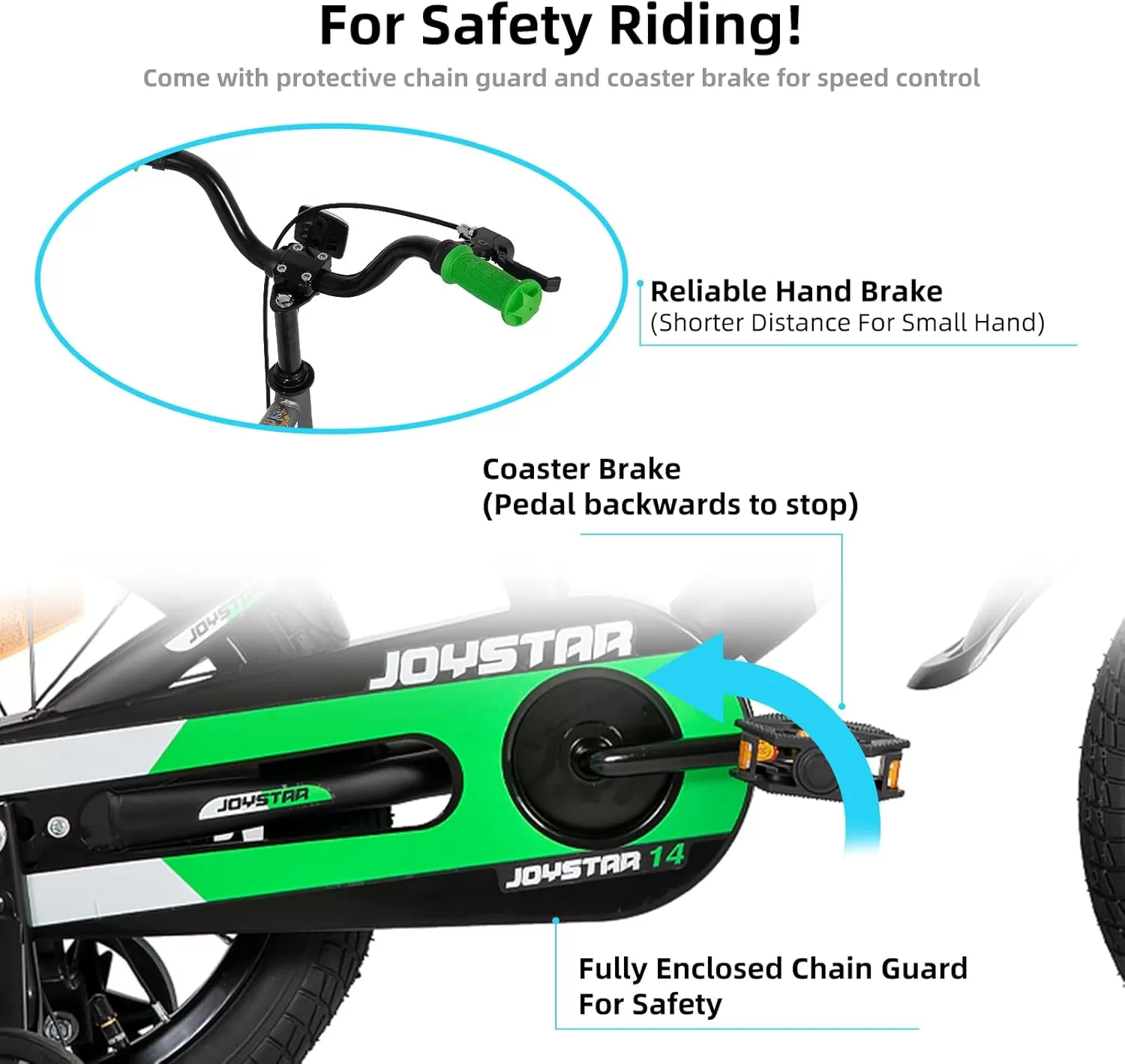 imageJOYSTAR New Berry Kids Bike for Boys and Girls Ages 312 Years Old 12 14 16 Inch Kids Bicycles with Training Wheels 20 Inch Bike with Kickstand Multiple ColorsGreen
