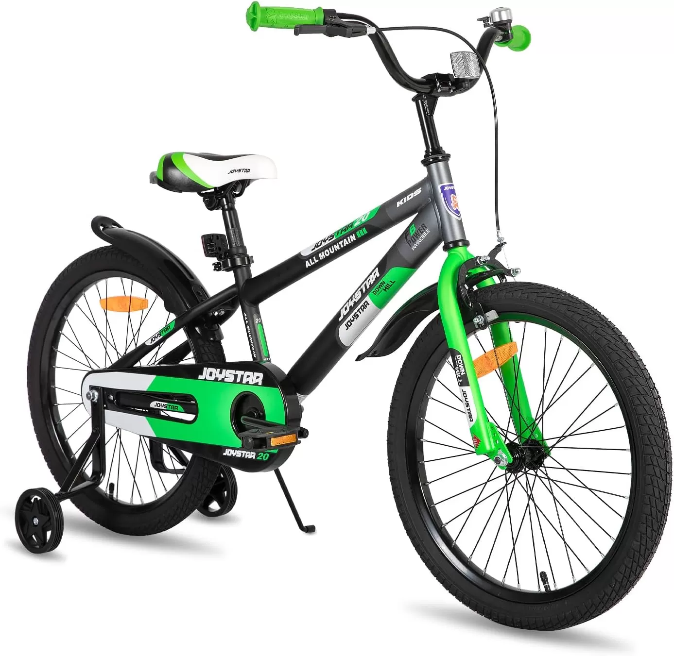 imageJOYSTAR New Berry Kids Bike for Boys and Girls Ages 312 Years Old 12 14 16 Inch Kids Bicycles with Training Wheels 20 Inch Bike with Kickstand Multiple ColorsGreen