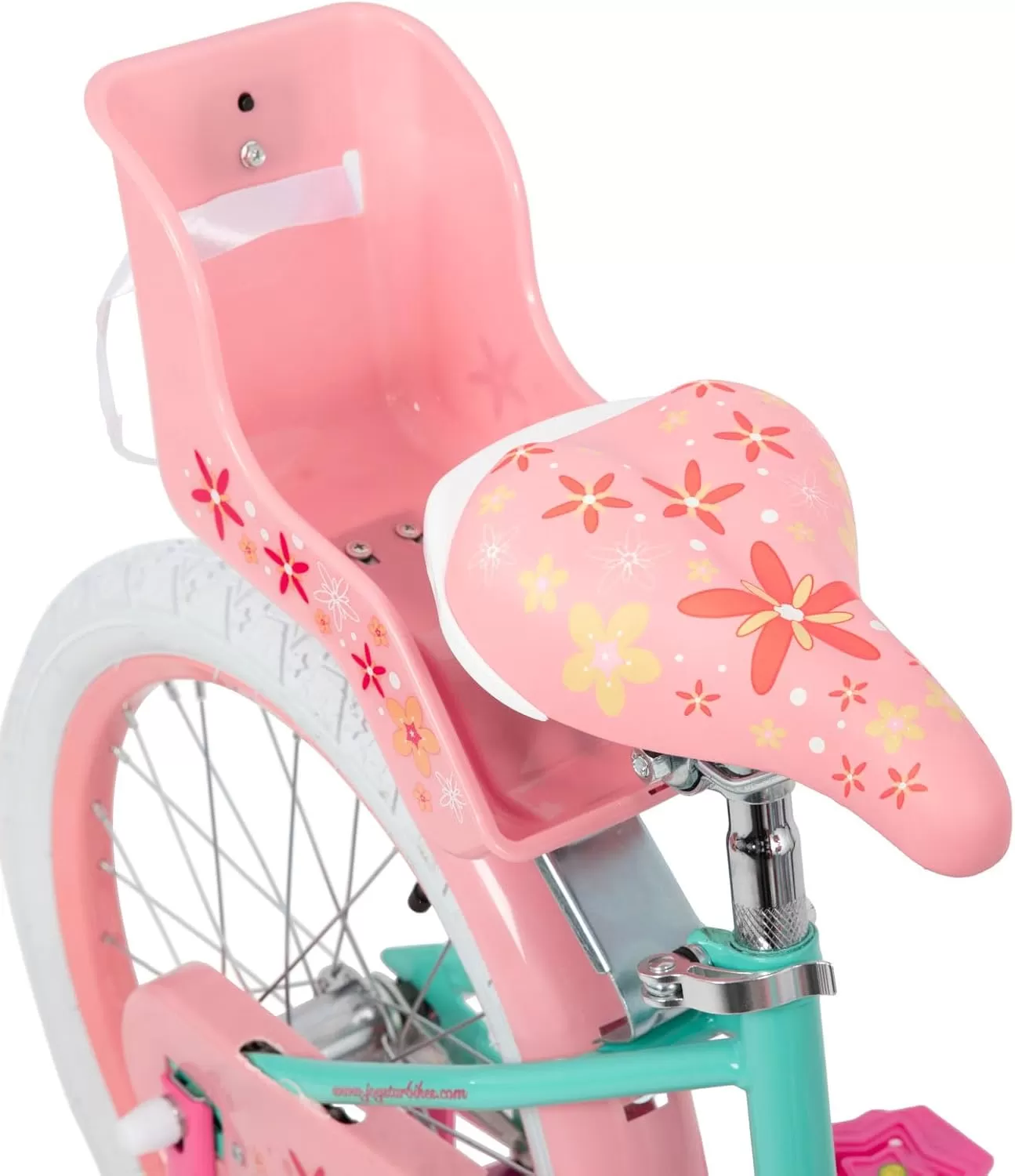imageJOYSTAR Unicorn Kids Bike for Girls Ages 29 Years Old 12 14 16 18 Inch Kids Bike with Training Wheels Doll Seat Streamers and Basket Toddler Girls Bike Multiple ColorsGreen