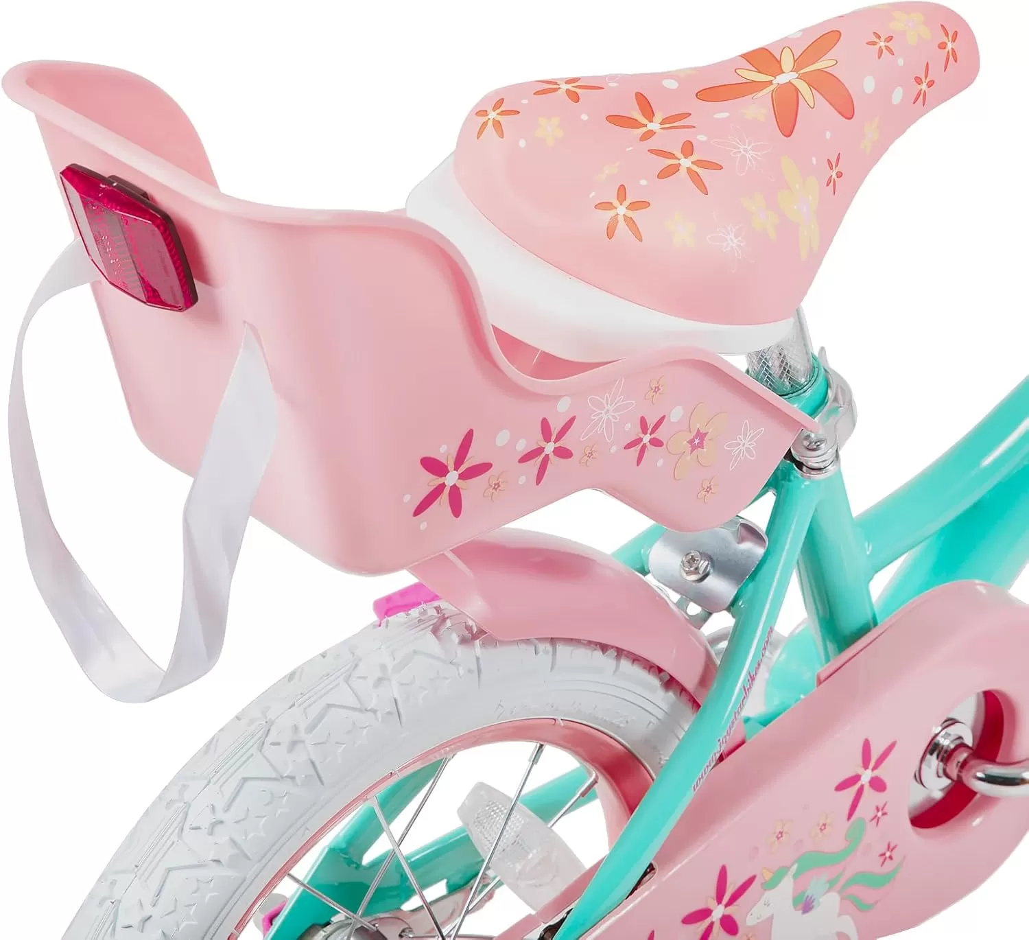 imageJOYSTAR Unicorn Kids Bike for Girls Ages 29 Years Old 12 14 16 18 Inch Kids Bike with Training Wheels Doll Seat Streamers and Basket Toddler Girls Bike Multiple ColorsGreen