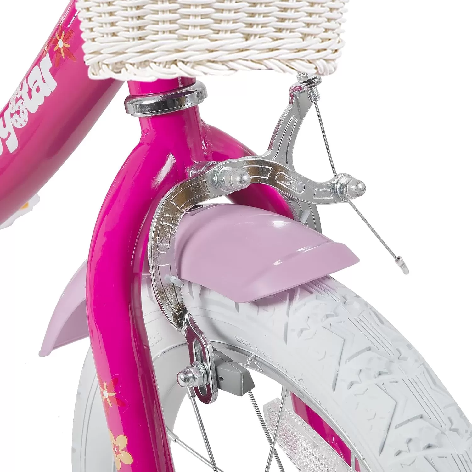 imageJOYSTAR Unicorn Kids Bike for Girls Ages 29 Years Old 12 14 16 18 Inch Kids Bike with Training Wheels Doll Seat Streamers and Basket Toddler Girls Bike Multiple ColorsFuchsia