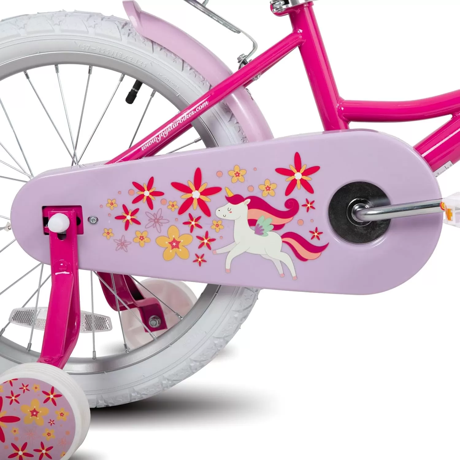 imageJOYSTAR Unicorn Kids Bike for Girls Ages 29 Years Old 12 14 16 18 Inch Kids Bike with Training Wheels Doll Seat Streamers and Basket Toddler Girls Bike Multiple ColorsFuchsia