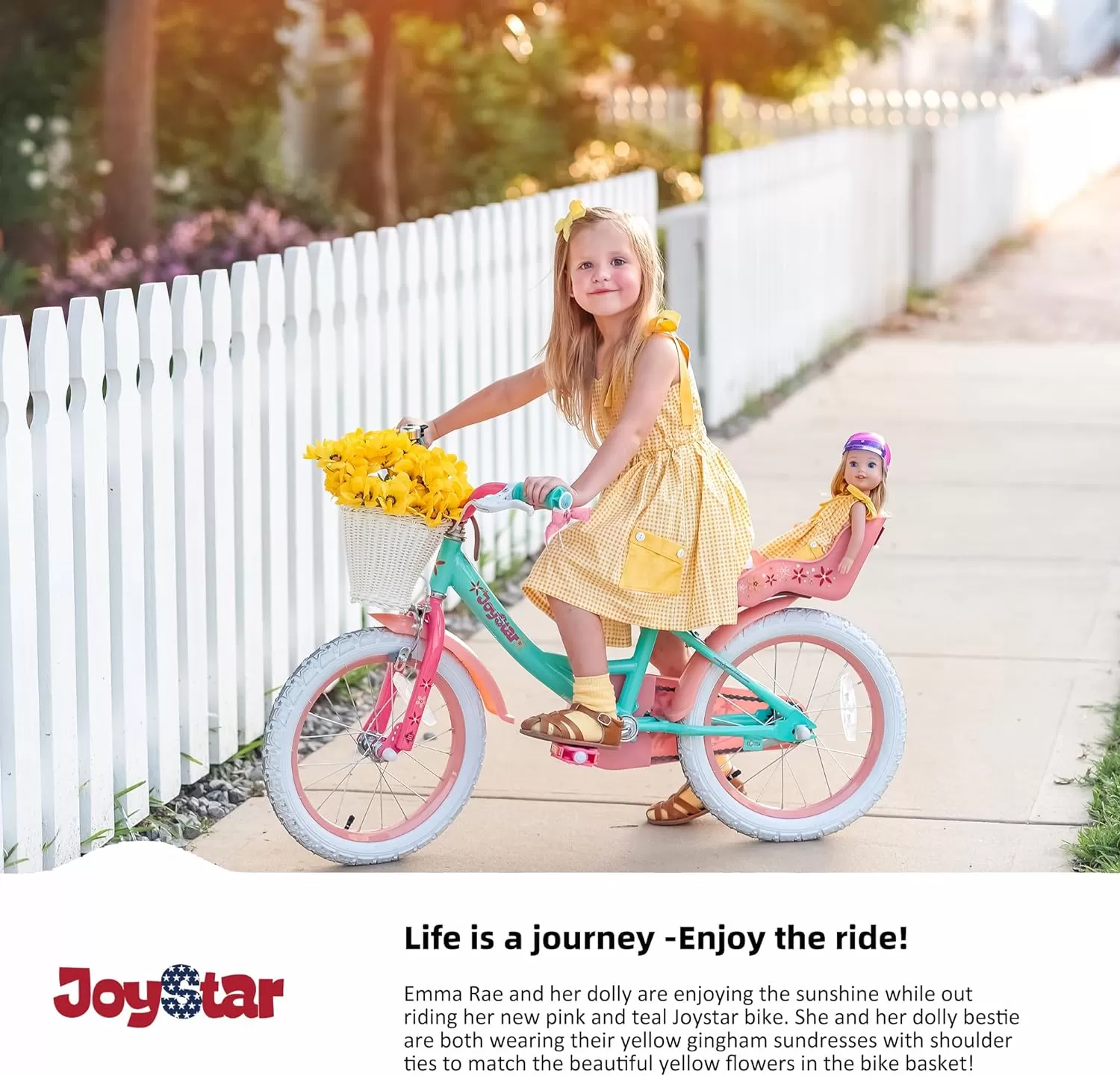 imageJOYSTAR Unicorn Kids Bike for Girls Ages 29 Years Old 12 14 16 18 Inch Kids Bike with Training Wheels Doll Seat Streamers and Basket Toddler Girls Bike Multiple ColorsGreen