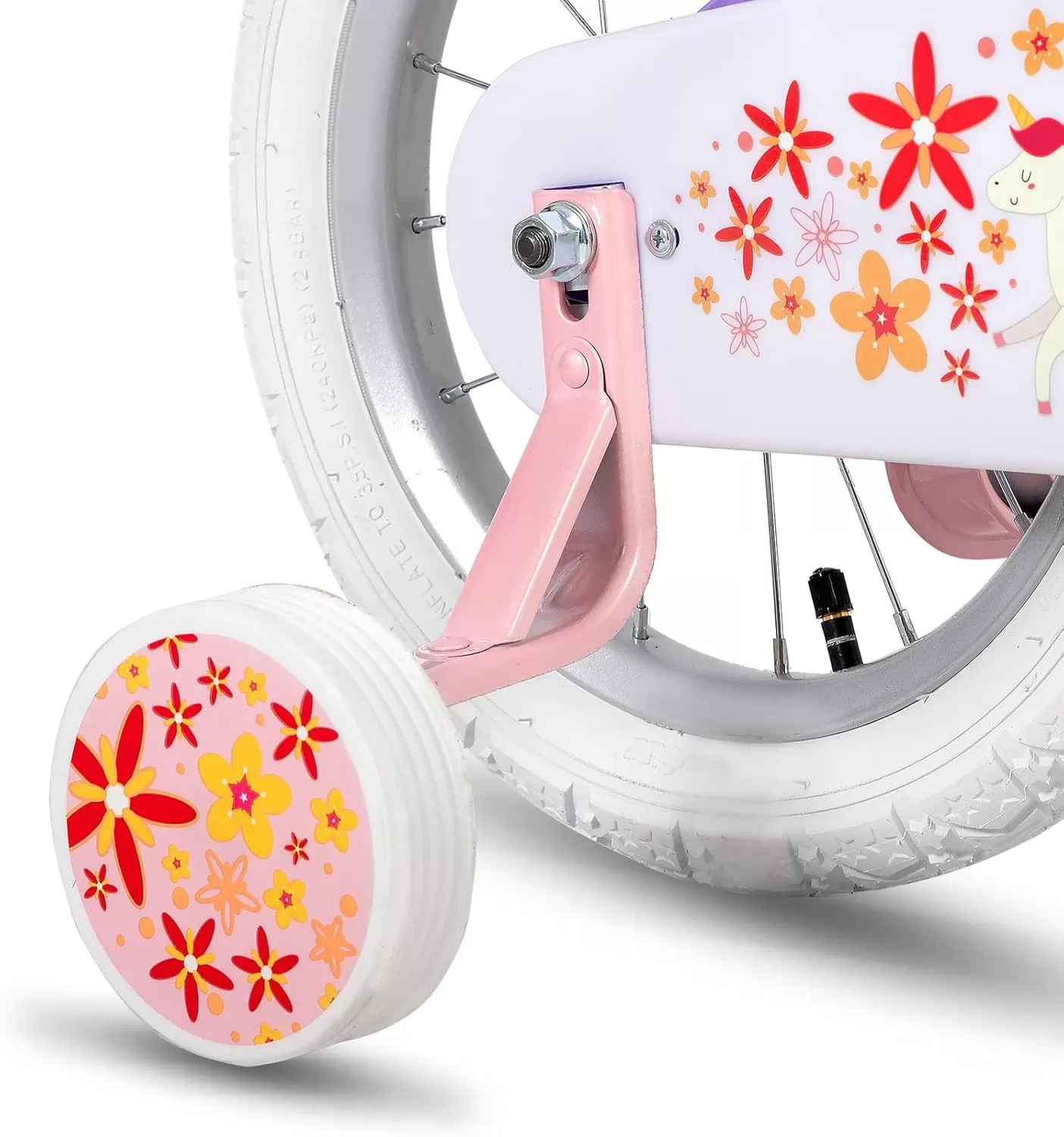 imageJOYSTAR Unicorn Kids Bike for Girls Ages 29 Years Old 12 14 16 18 Inch Kids Bike with Training Wheels Doll Seat Streamers and Basket Toddler Girls Bike Multiple ColorsPurple