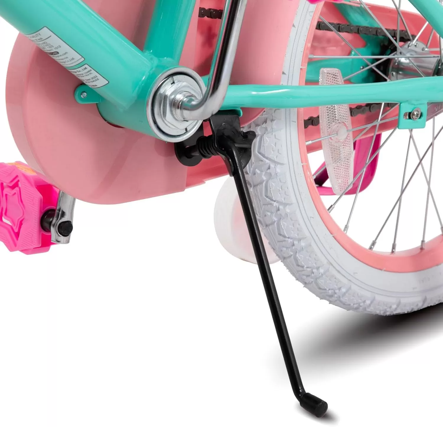 imageJOYSTAR Unicorn Kids Bike for Girls Ages 29 Years Old 12 14 16 18 Inch Kids Bike with Training Wheels Doll Seat Streamers and Basket Toddler Girls Bike Multiple ColorsGreen