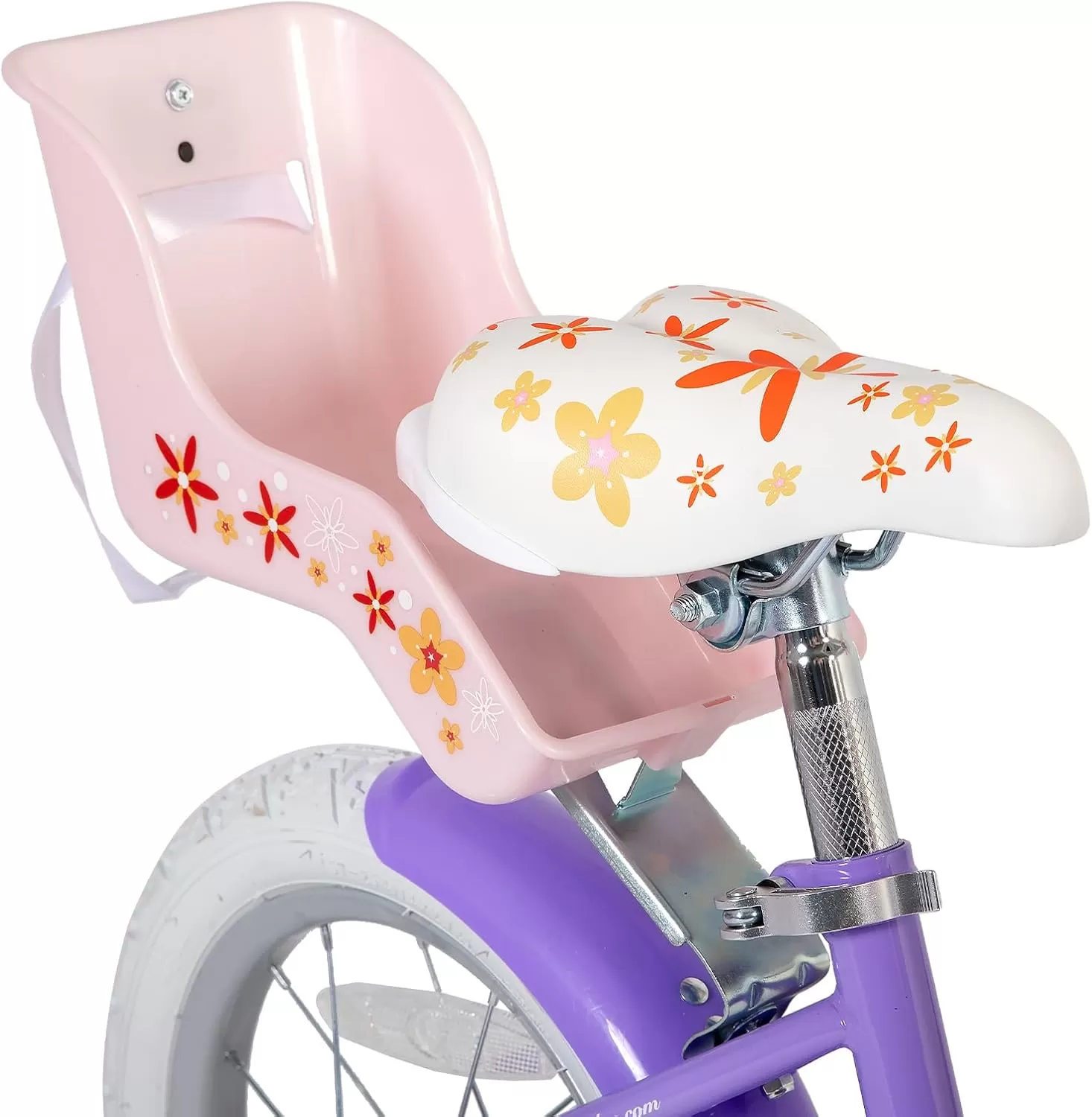 imageJOYSTAR Unicorn Kids Bike for Girls Ages 29 Years Old 12 14 16 18 Inch Kids Bike with Training Wheels Doll Seat Streamers and Basket Toddler Girls Bike Multiple ColorsPurple