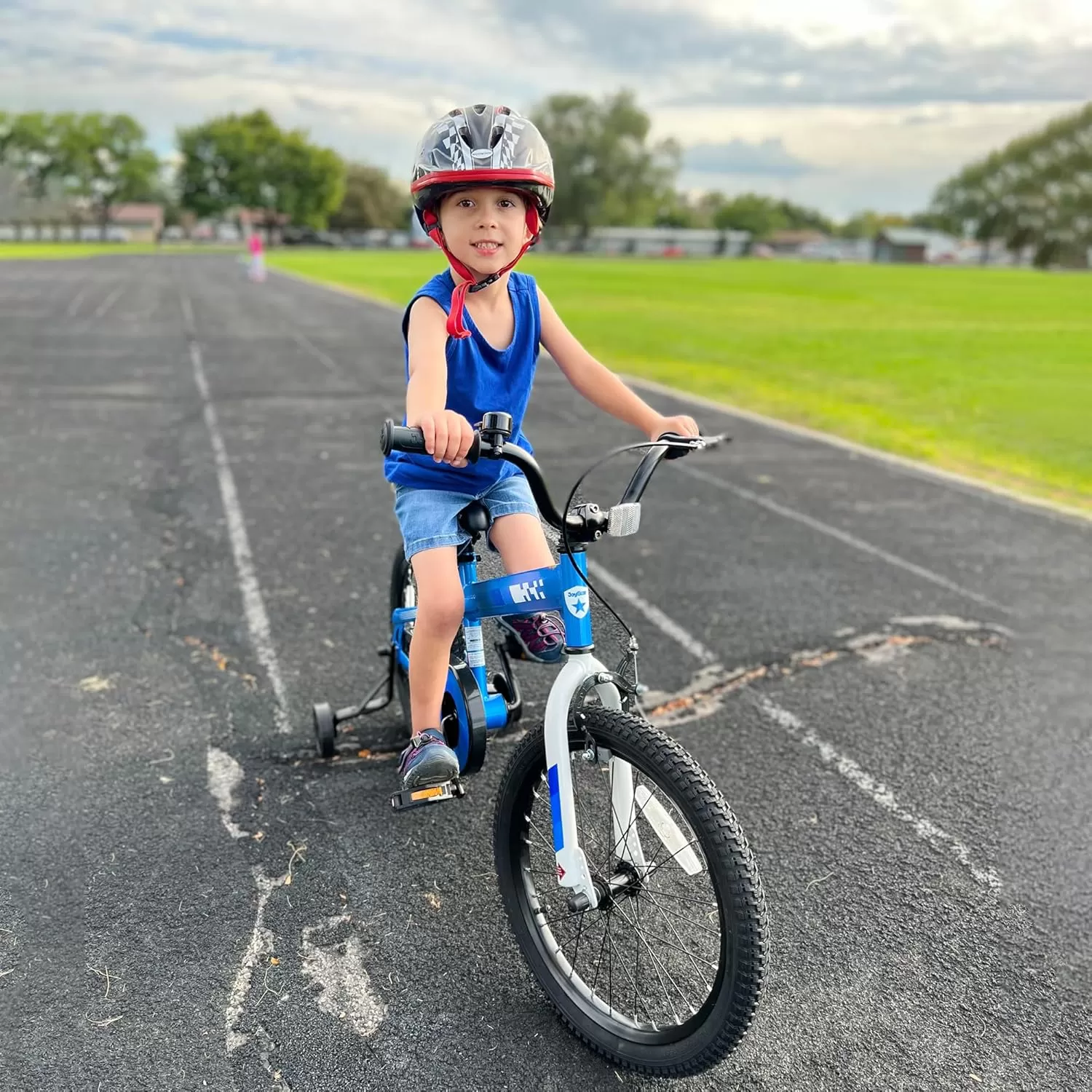 imageJOYSTAR Whizz Kids Bike 12 14 16 18 Inch Kids Bicycle for Toddler and Kids Ages 29 Years Old BMX Style Boys Bike with Training Wheels Children Bicycles Multiple ColorsBlue