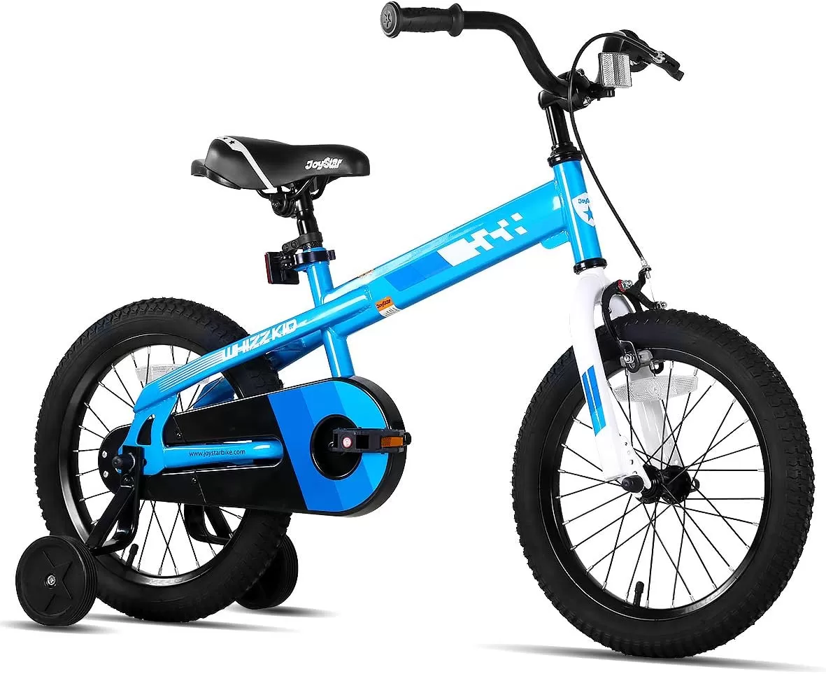 imageJOYSTAR Whizz Kids Bike 12 14 16 18 Inch Kids Bicycle for Toddler and Kids Ages 29 Years Old BMX Style Boys Bike with Training Wheels Children Bicycles Multiple ColorsBlue