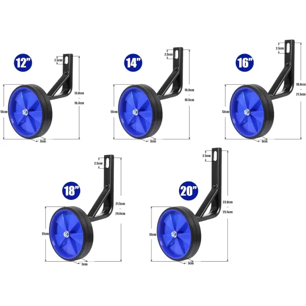 imageDRBIKE 16 inch Training Wheels for 16 Inch Bike Replacement Training Wheels Heavy Duty Training Wheels for 16quot Kids Bike Kids Bike Accessories 1 Pair BlackBlue