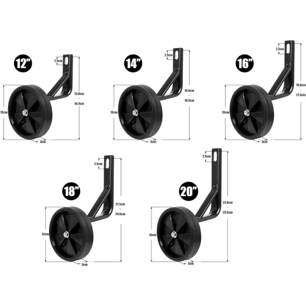imageDRBIKE 18 inch Training Wheels for Boys Bike Replacement Kids Bike Training Wheels Heavy Duty Bicycle Stabilizers Kids Bike Accessories 1 Pair BlueBlack