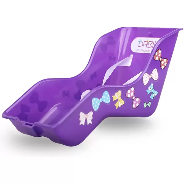 imageDRBIKE Doll Bike Seat Bicycle Seat with Decorate Yourself Decals for Girls Bike Doll Carrier Fits Standard Sized Dolls and Stuffed Animals Bike Attachment Kids Bike AccessoriesPurple