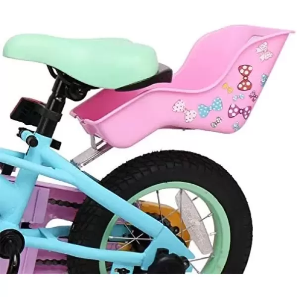 imageDRBIKE Doll Bike Seat Bicycle Seat with Decorate Yourself Decals for Girls Bike Doll Carrier Fits Standard Sized Dolls and Stuffed Animals Bike Attachment Kids Bike AccessoriesPink
