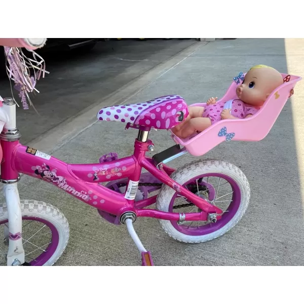 imageDRBIKE Doll Bike Seat Bicycle Seat with Decorate Yourself Decals for Girls Bike Doll Carrier Fits Standard Sized Dolls and Stuffed Animals Bike Attachment Kids Bike AccessoriesPink
