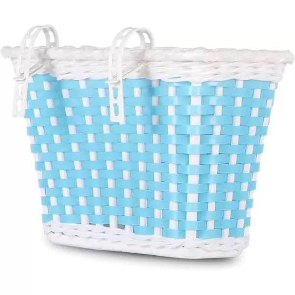 imageDRBIKE Kids Bike Basket for 12 14 16 inch Toddler Bike Replacement Girls Bike Basket with Flower or Bowknot Kids Bike AccessoriesBlue