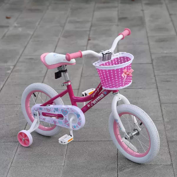 imageDRBIKE Kids Bike Basket for 12 14 16 inch Toddler Bike Replacement Girls Bike Basket with Flower or Bowknot Kids Bike AccessoriesPink