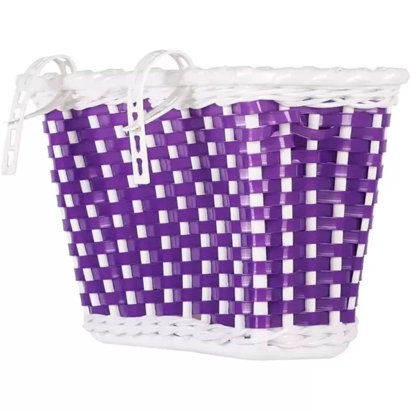 imageDRBIKE Kids Bike Basket for 12 14 16 inch Toddler Bike Replacement Girls Bike Basket with Flower or Bowknot Kids Bike AccessoriesPurple