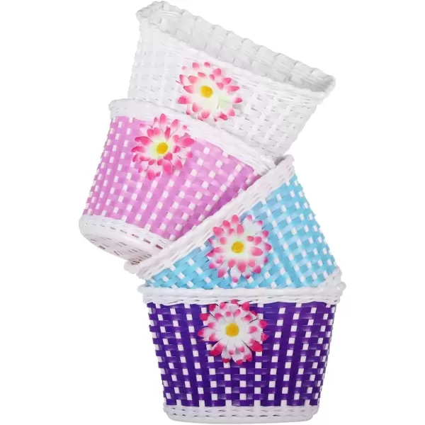 imageDRBIKE Kids Bike Basket for 12 14 16 inch Toddler Bike Replacement Girls Bike Basket with Flower or Bowknot Kids Bike AccessoriesPurple