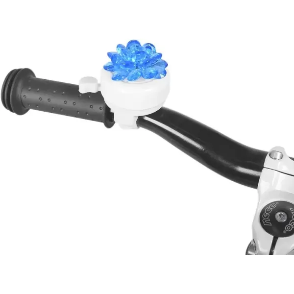 imageDRBIKE Kids Bike Bell for Girls Replacement Bicycle Handlebar Bell with Plastic Flower Cute Bike Safe Cycling Ring Horn Kids Bike AccessoriesCrystal Blue