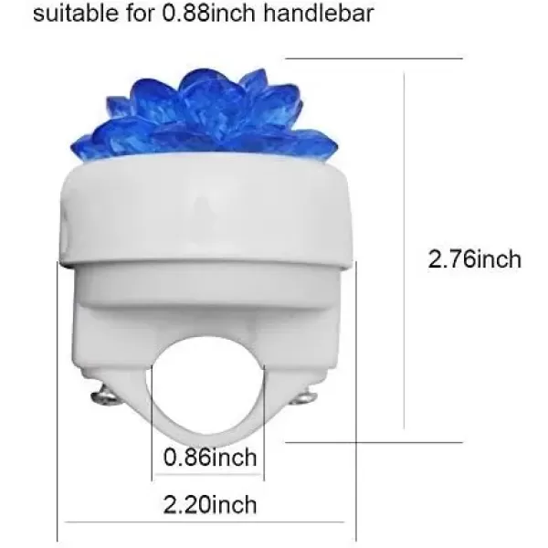 imageDRBIKE Kids Bike Bell for Girls Replacement Bicycle Handlebar Bell with Plastic Flower Cute Bike Safe Cycling Ring Horn Kids Bike AccessoriesCrystal Blue